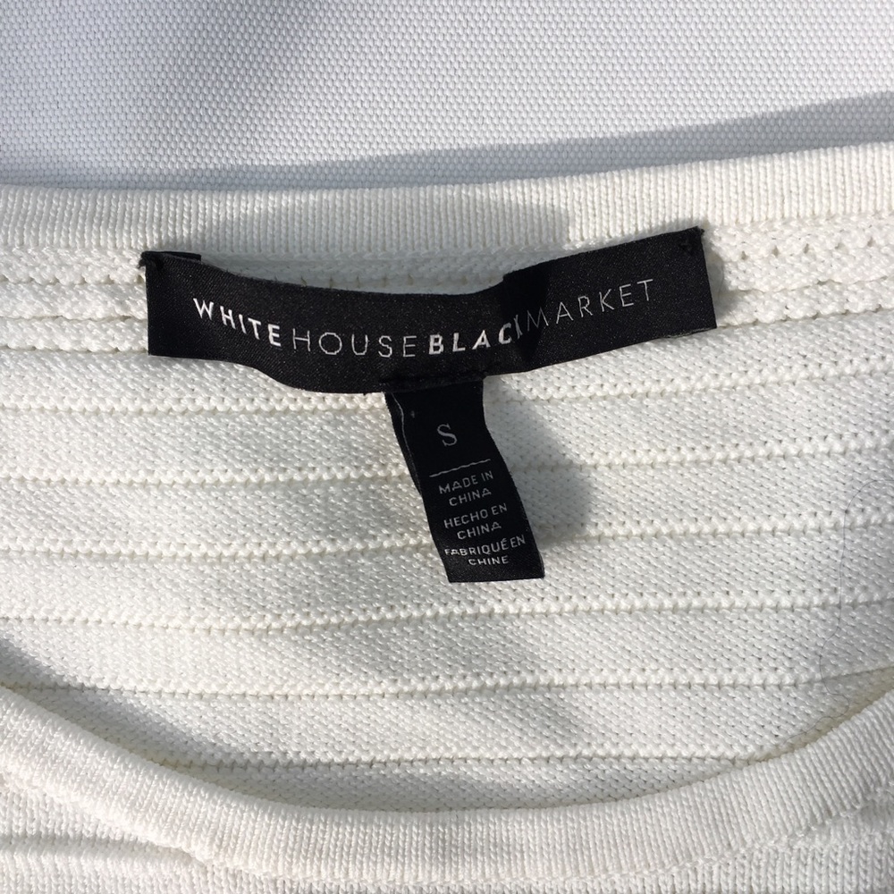 White House Black Market Drama Sleeve Pointelle Sweater - Picture 7 of 7